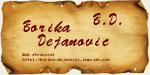 Borika Dejanović vizit kartica